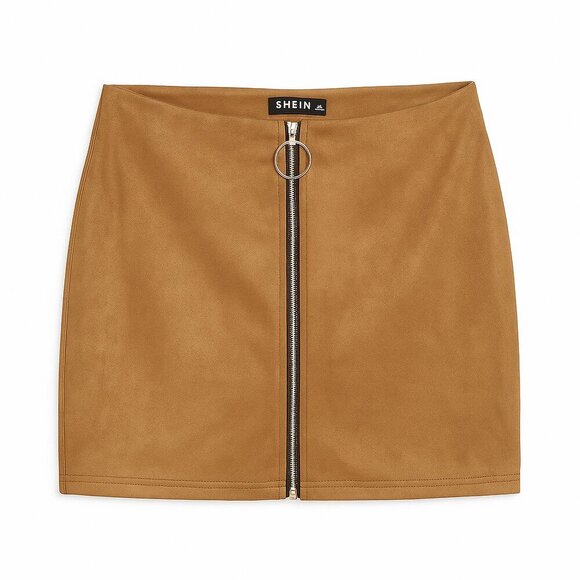 SHEIN Curve Faux Suede Skirt – Size 2XL – Camel Brown - Picture 1 of 5